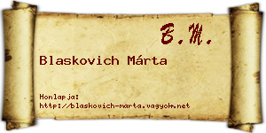 Blaskovich Márta névjegykártya
