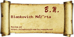 Blaskovich Márta névjegykártya