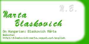 marta blaskovich business card